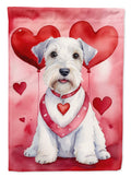 Sealyham Terrier My Valentine House Flag 28x40 Porch Sleeve Pole Decorative Outside Yard Banner Artwork Wall Hanging, Polyester