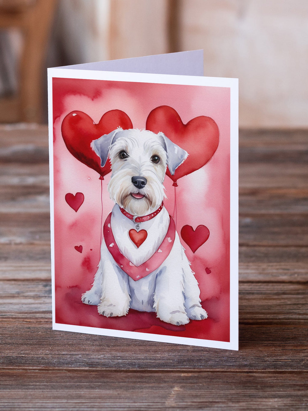 Sealyham Terrier My Valentine Greeting Cards Pack of 8 Blank Cards with Envelopes Whimsical A7 Size 5x7