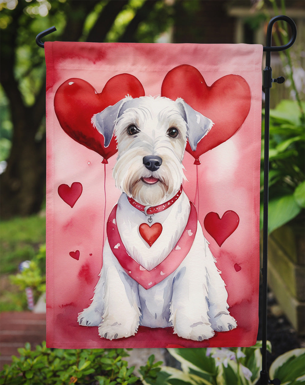 Sealyham Terrier My Valentine Garden Flag Mailbox Decorative Yard Banner Outside Patio Artwork for Flower Beds, Garden Size, Multicolor