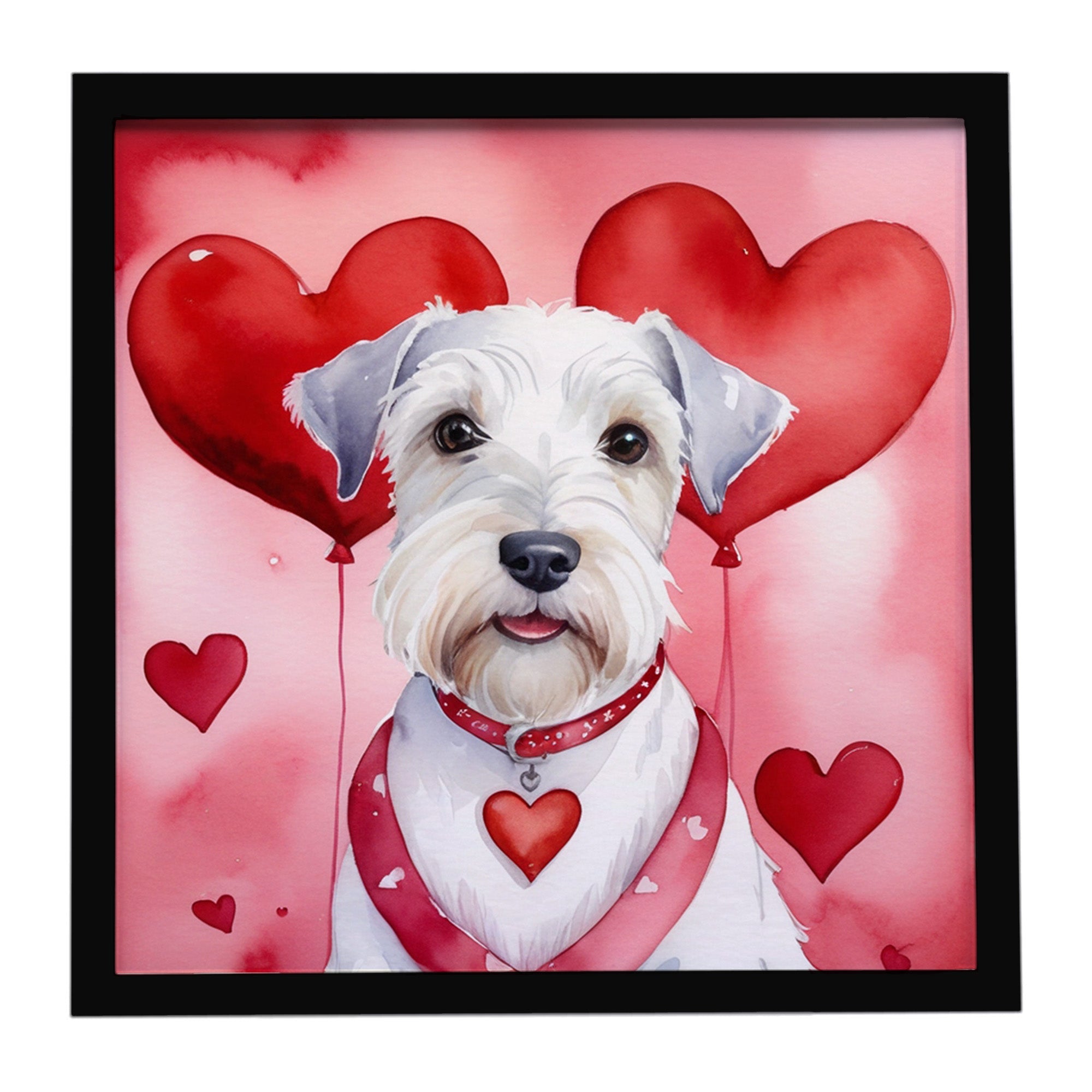 Sealyham Terrier My Valentine Framed Metal Print Bathroom, Kitchen, Office, Home Decor Wall Art Ready to Hang, Square, 8X8