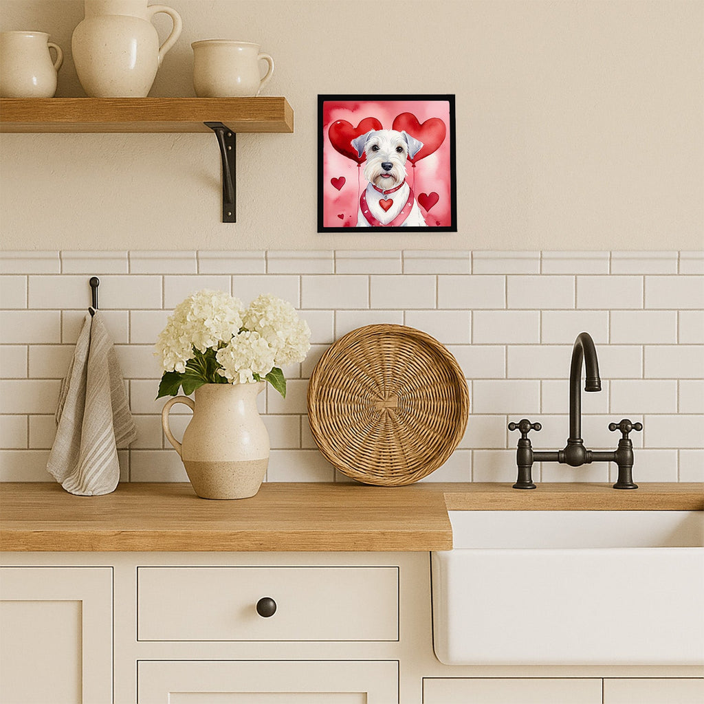 Sealyham Terrier My Valentine Framed Metal Print Bathroom, Kitchen, Office, Home Decor Wall Art Ready to Hang, Square, 8X8