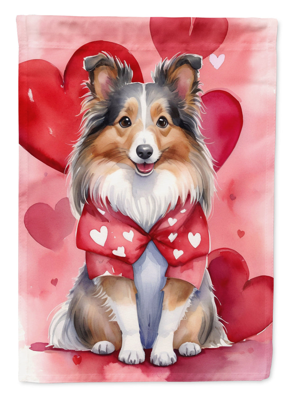 Sheltie My Valentine Garden Flag Mailbox Decorative Yard Banner Outside Patio Artwork for Flower Beds, Garden Size, Multicolor
