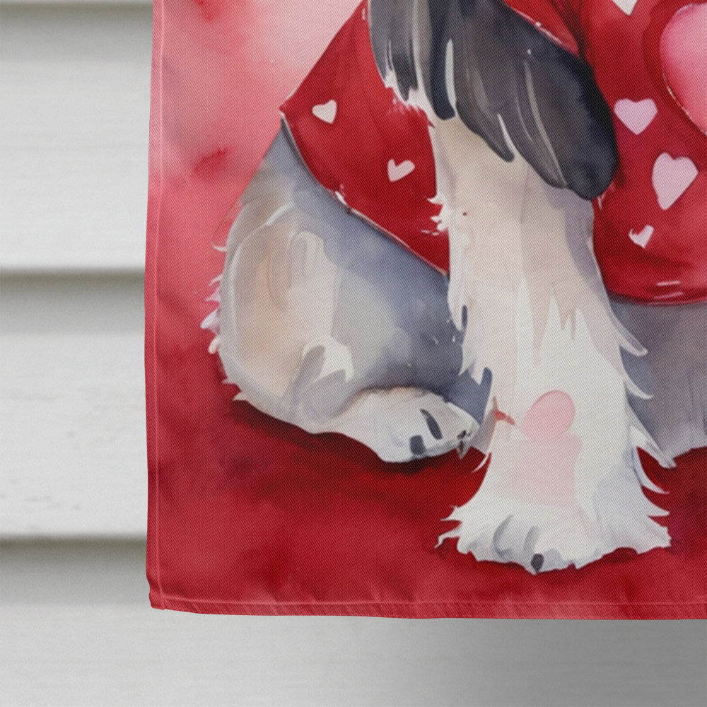 Shih Tzu My Valentine House Flag 28x40 Porch Sleeve Pole Decorative Outside Yard Banner Artwork Wall Hanging, Polyester