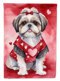 Shih Tzu My Valentine Garden Flag Mailbox Decorative Yard Banner Outside Patio Artwork for Flower Beds, Garden Size, Multicolor