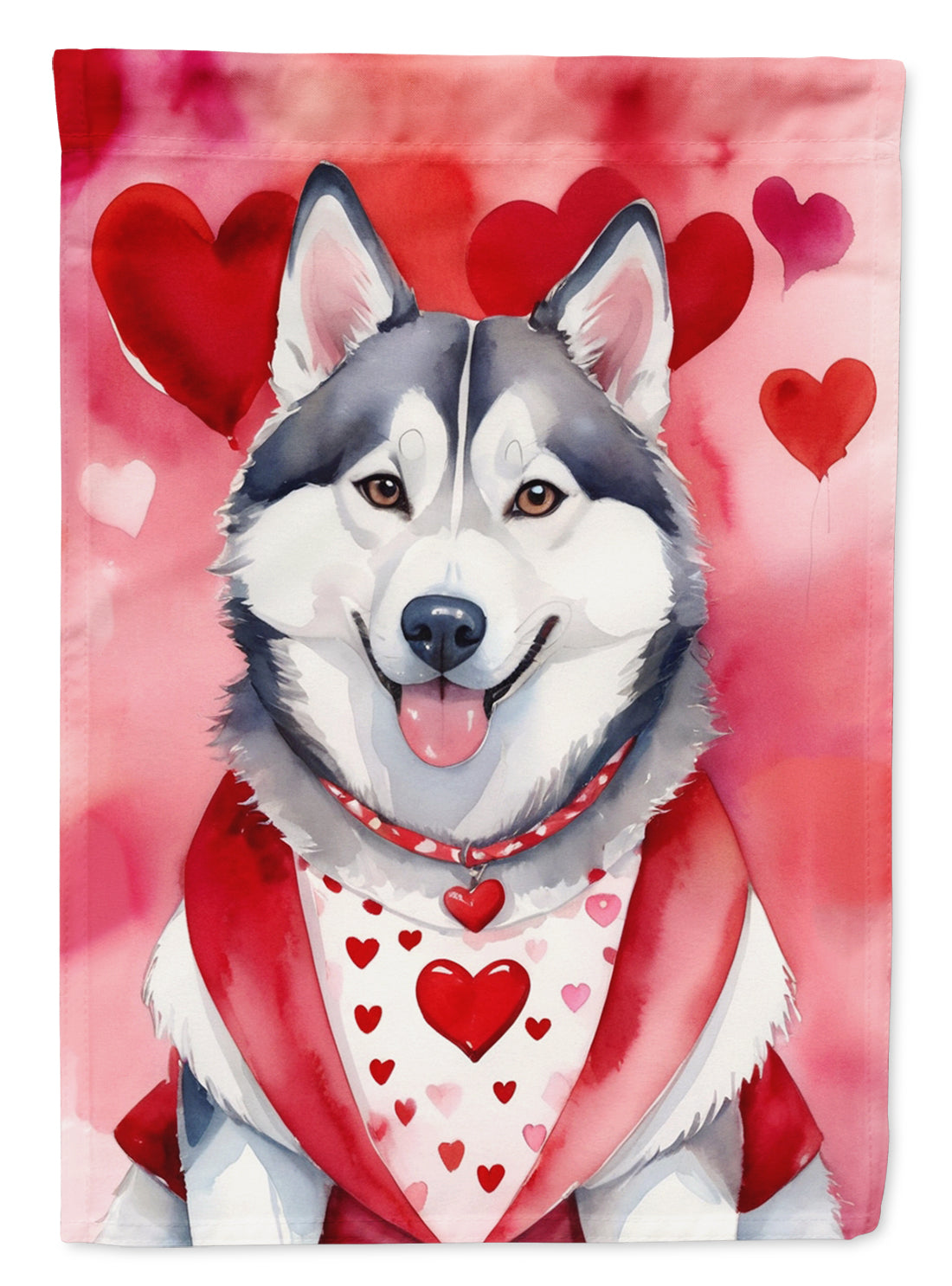Siberian Husky My Valentine Garden Flag Mailbox Decorative Yard Banner Outside Patio Artwork for Flower Beds, Garden Size, Multicolor