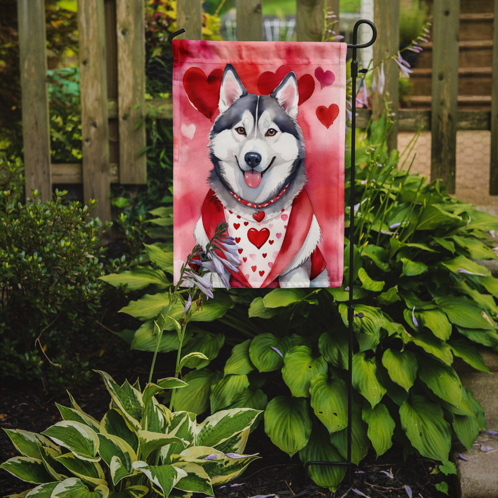 Siberian Husky My Valentine Garden Flag Mailbox Decorative Yard Banner Outside Patio Artwork for Flower Beds, Garden Size, Multicolor