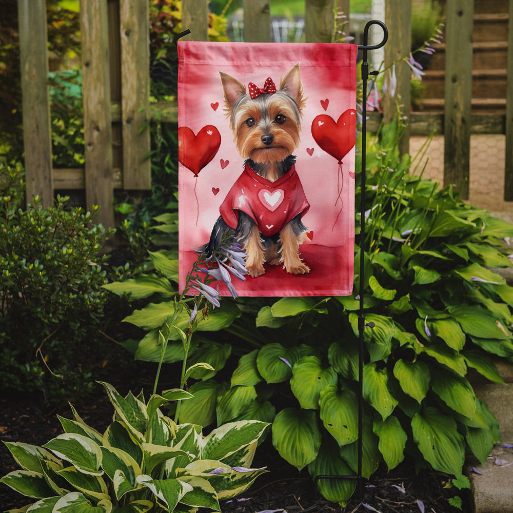 Silky Terrier My Valentine Garden Flag Mailbox Decorative Yard Banner Outside Patio Artwork for Flower Beds, Garden Size, Multicolor