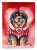 Tibetan Mastiff My Valentine House Flag 28x40 Porch Sleeve Pole Decorative Outside Yard Banner Artwork Wall Hanging, Polyester