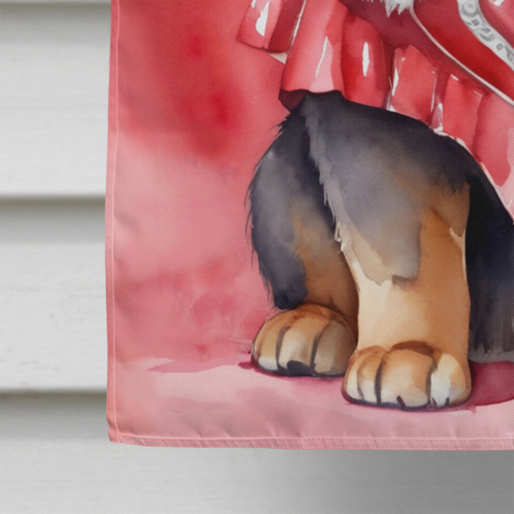 Tibetan Mastiff My Valentine House Flag 28x40 Porch Sleeve Pole Decorative Outside Yard Banner Artwork Wall Hanging, Polyester