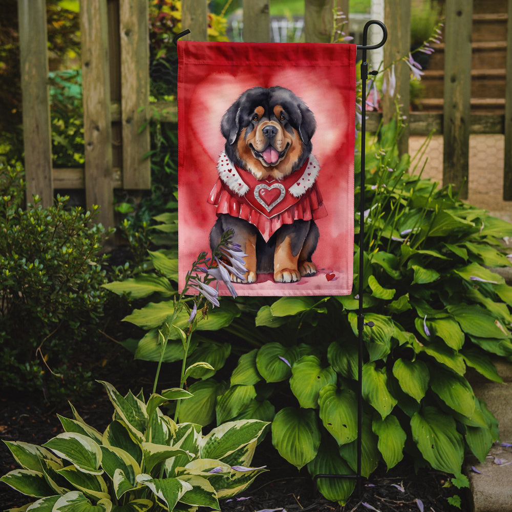 Tibetan Mastiff My Valentine Garden Flag Mailbox Decorative Yard Banner Outside Patio Artwork for Flower Beds, Garden Size, Multicolor