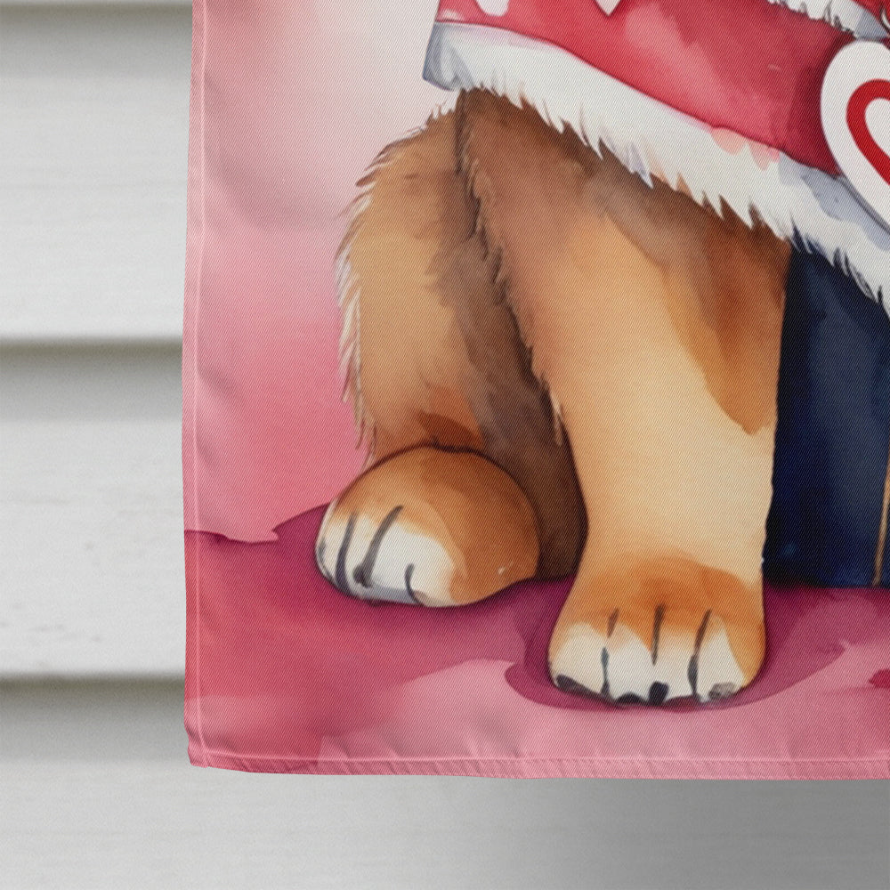 Tibetan Mastiff My Valentine House Flag 28x40 Porch Sleeve Pole Decorative Outside Yard Banner Artwork Wall Hanging, Polyester