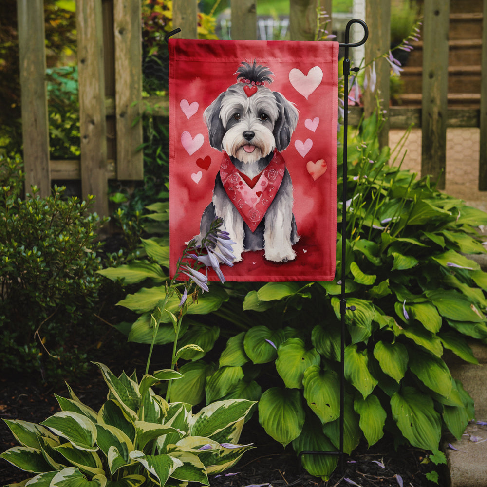 Tibetan Terrier My Valentine Garden Flag Mailbox Decorative Yard Banner Outside Patio Artwork for Flower Beds, Garden Size, Multicolor