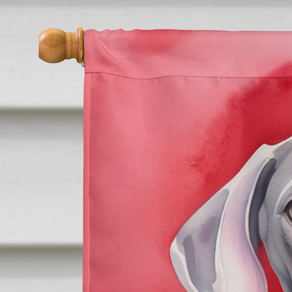 Weimaraner My Valentine House Flag 28x40 Porch Sleeve Pole Decorative Outside Yard Banner Artwork Wall Hanging, Polyester
