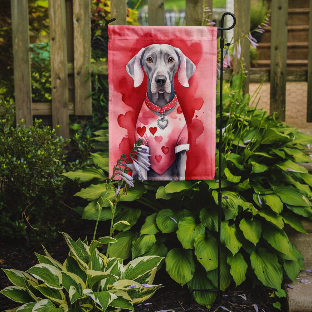 Weimaraner My Valentine Garden Flag Mailbox Decorative Yard Banner Outside Patio Artwork for Flower Beds, Garden Size, Multicolor
