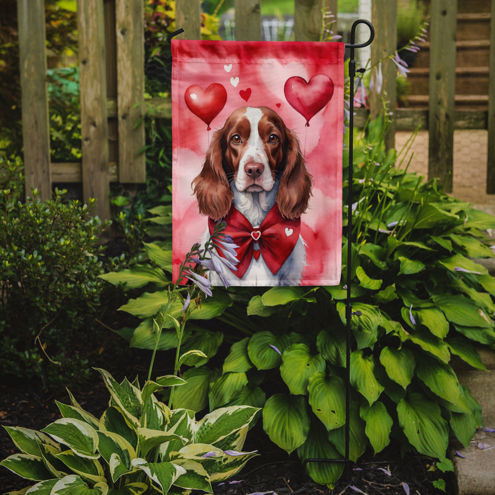 Welsh Springer Spaniel My Valentine Garden Flag Mailbox Decorative Yard Banner Outside Patio Artwork for Flower Beds, Garden Size, Multicolor