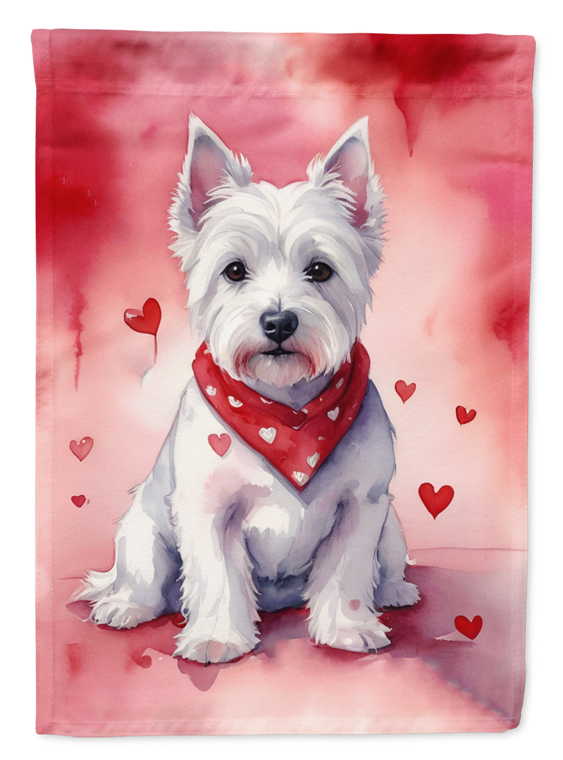 Westie My Valentine House Flag 28x40 Porch Sleeve Pole Decorative Outside Yard Banner Artwork Wall Hanging, Polyester