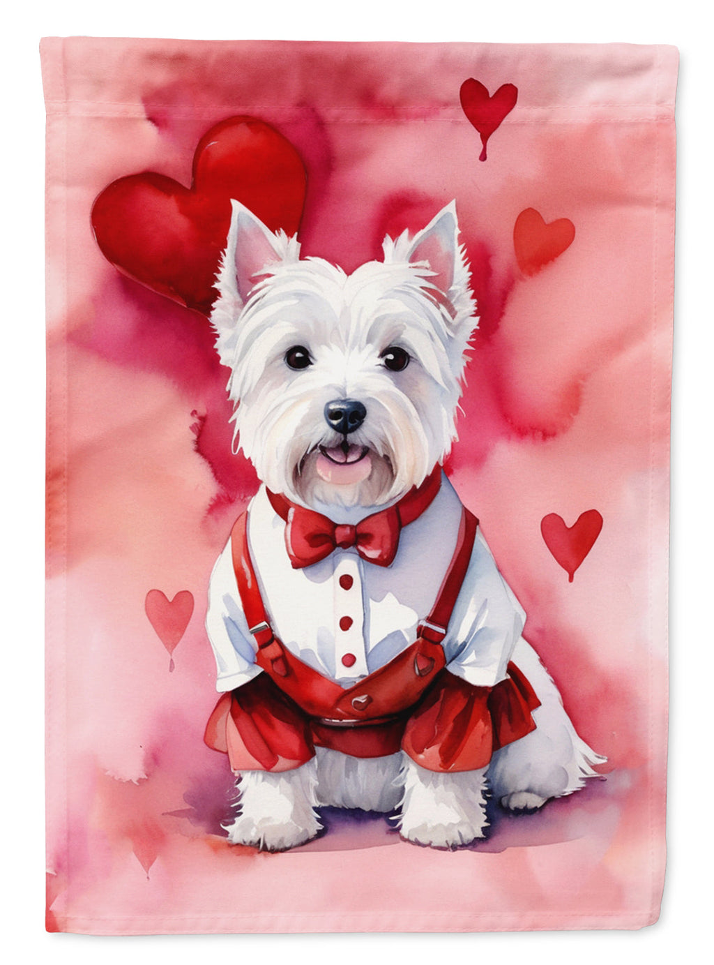 Westie My Valentine House Flag 28x40 Porch Sleeve Pole Decorative Outside Yard Banner Artwork Wall Hanging, Polyester