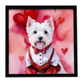 Westie My Valentine Framed Metal Print Bathroom, Kitchen, Office, Home Decor Wall Art Ready to Hang, Square, 8X8