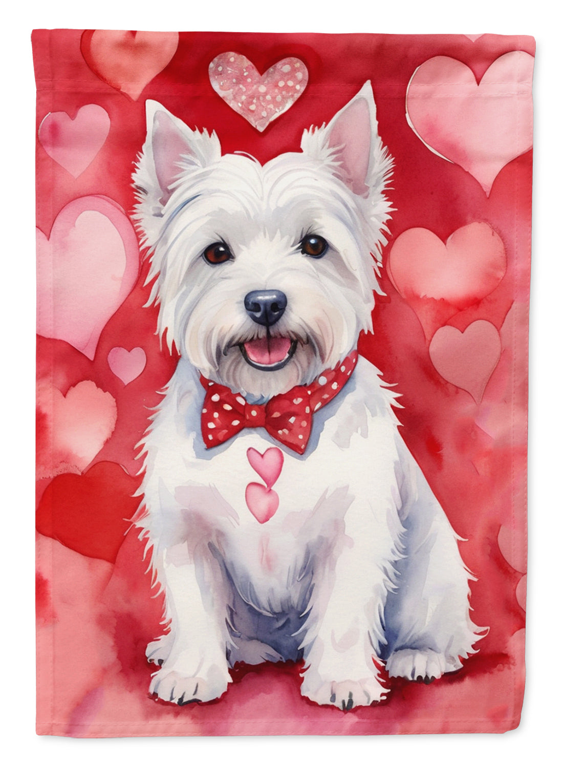 Westie My Valentine House Flag 28x40 Porch Sleeve Pole Decorative Outside Yard Banner Artwork Wall Hanging, Polyester