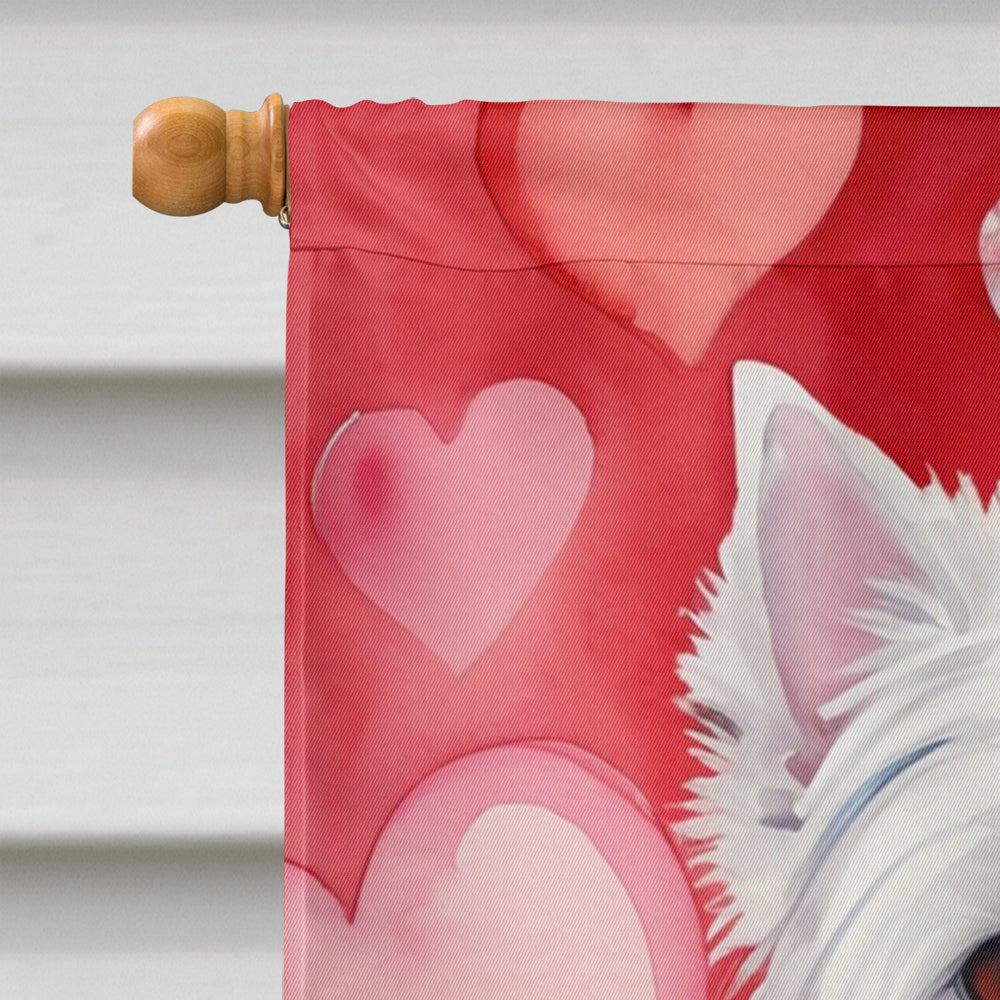 Westie My Valentine House Flag 28x40 Porch Sleeve Pole Decorative Outside Yard Banner Artwork Wall Hanging, Polyester
