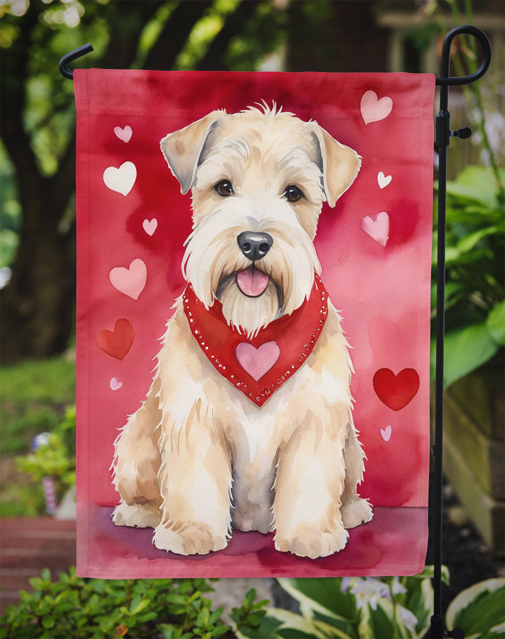 Wheaten Terrier My Valentine Garden Flag Mailbox Decorative Yard Banner Outside Patio Artwork for Flower Beds, Garden Size, Multicolor