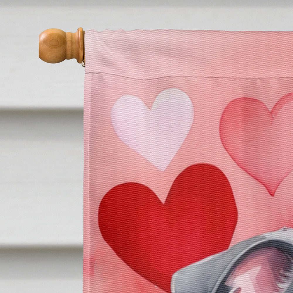 Whippet My Valentine House Flag 28x40 Porch Sleeve Pole Decorative Outside Yard Banner Artwork Wall Hanging, Polyester