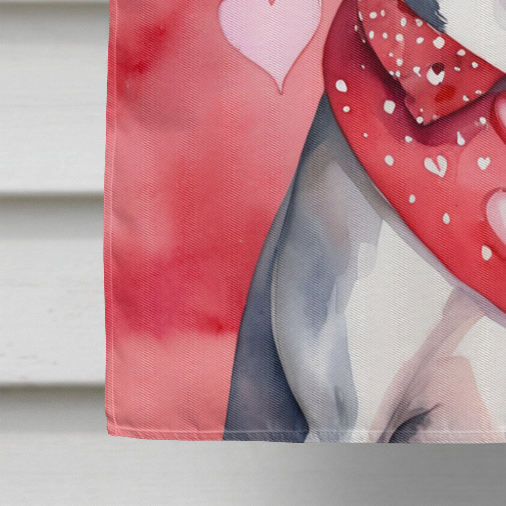 Whippet My Valentine House Flag 28x40 Porch Sleeve Pole Decorative Outside Yard Banner Artwork Wall Hanging, Polyester
