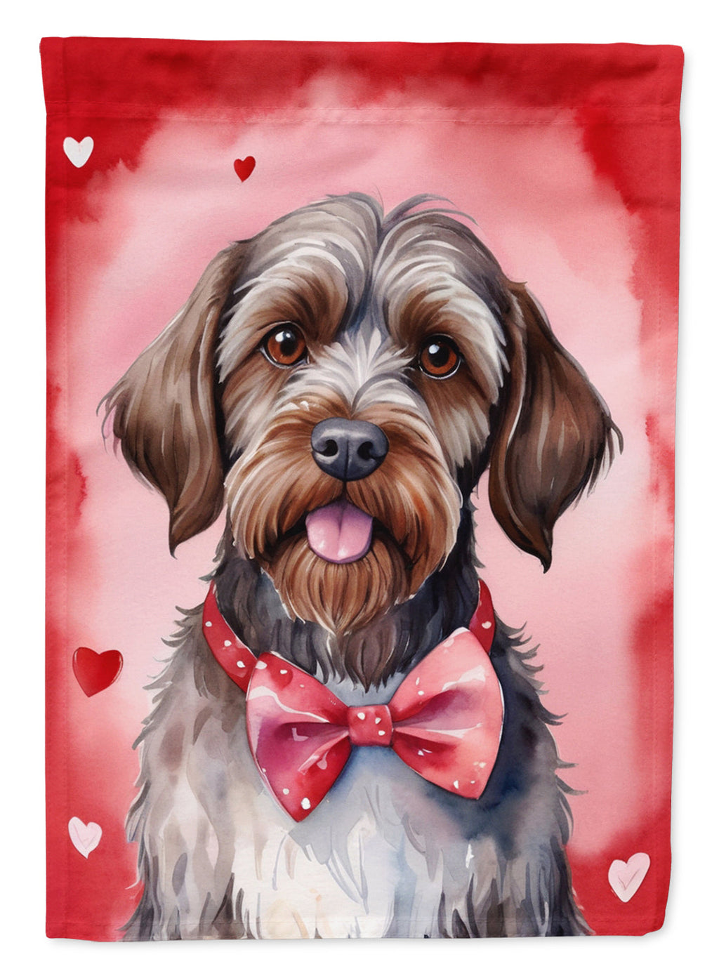 Wirehaired Pointing Griffon My Valentine Garden Flag Mailbox Decorative Yard Banner Outside Patio Artwork for Flower Beds, Garden Size, Multicolor