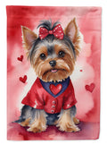 Yorkshire Terrier My Valentine Garden Flag Mailbox Decorative Yard Banner Outside Patio Artwork for Flower Beds, Garden Size, Multicolor
