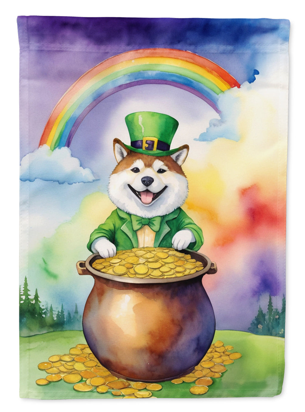 Akita St Patrick's Day Garden Flag Mailbox Decorative Yard Banner Outside Patio Artwork for Flower Beds, Garden Size, Multicolor