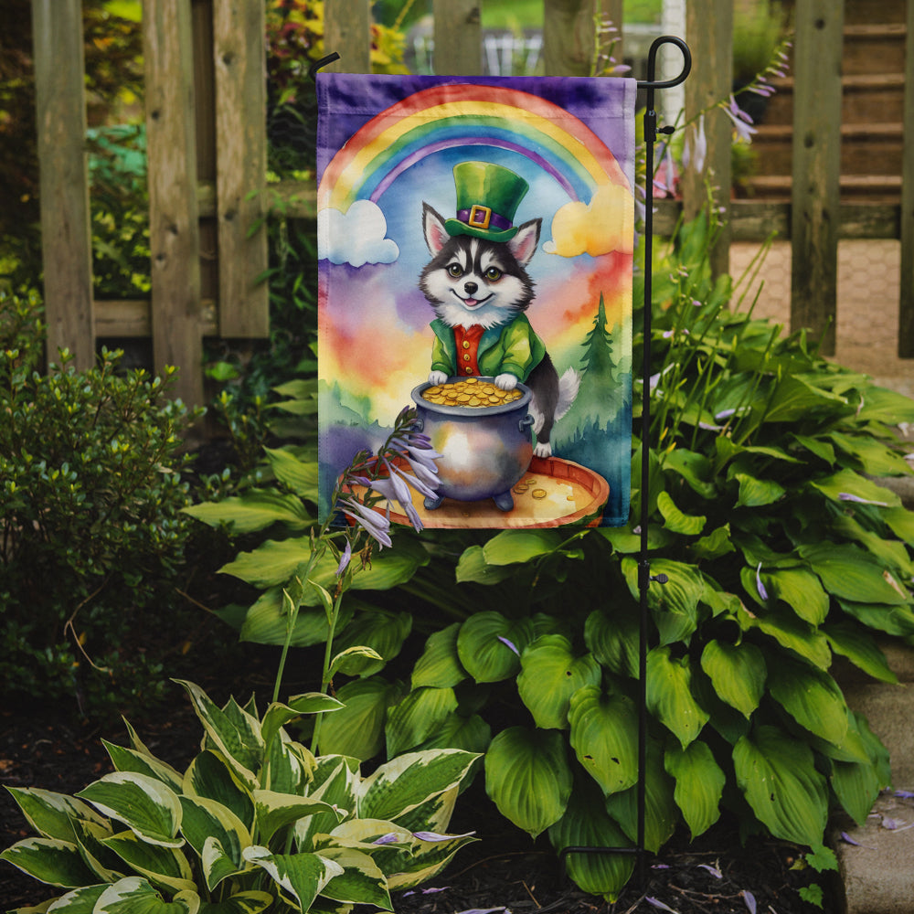 Alaskan Klee Kai St Patrick's Day Garden Flag Mailbox Decorative Yard Banner Outside Patio Artwork for Flower Beds, Garden Size, Multicolor