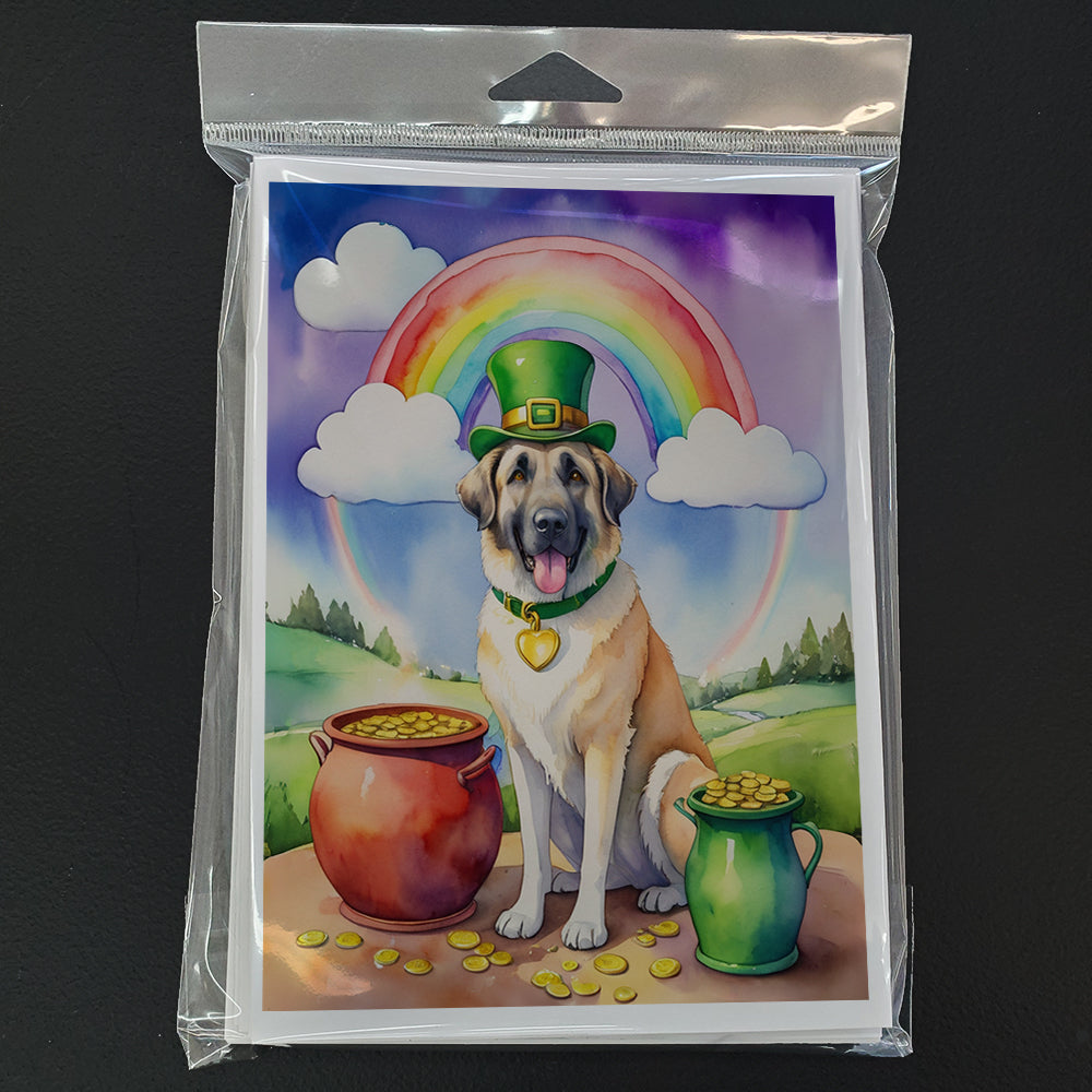 Anatolian Shepherd St Patrick's Day Greeting Cards Pack of 8 Blank Cards with Envelopes Whimsical A7 Size 5x7