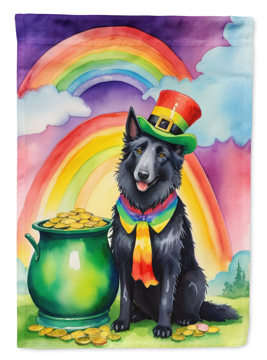 Belgian Sheepdog St Patrick's Day Garden Flag Mailbox Decorative Yard Banner Outside Patio Artwork for Flower Beds, Garden Size, Multicolor