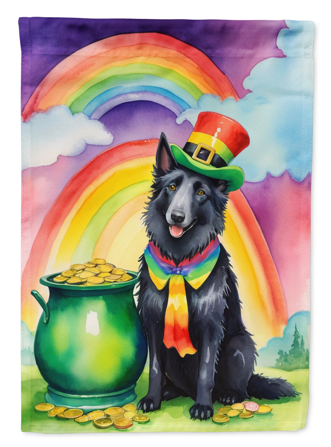 Belgian Sheepdog St Patrick's Day Garden Flag Mailbox Decorative Yard Banner Outside Patio Artwork for Flower Beds, Garden Size, Multicolor