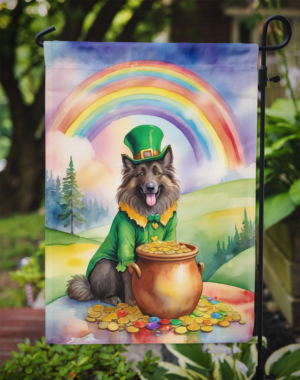 Belgian Tervuren St Patrick's Day Garden Flag Mailbox Decorative Yard Banner Outside Patio Artwork for Flower Beds, Garden Size, Multicolor