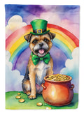 Border Terrier St Patrick's Day House Flag 28x40 Porch Sleeve Pole Decorative Outside Yard Banner Artwork Wall Hanging, Polyester