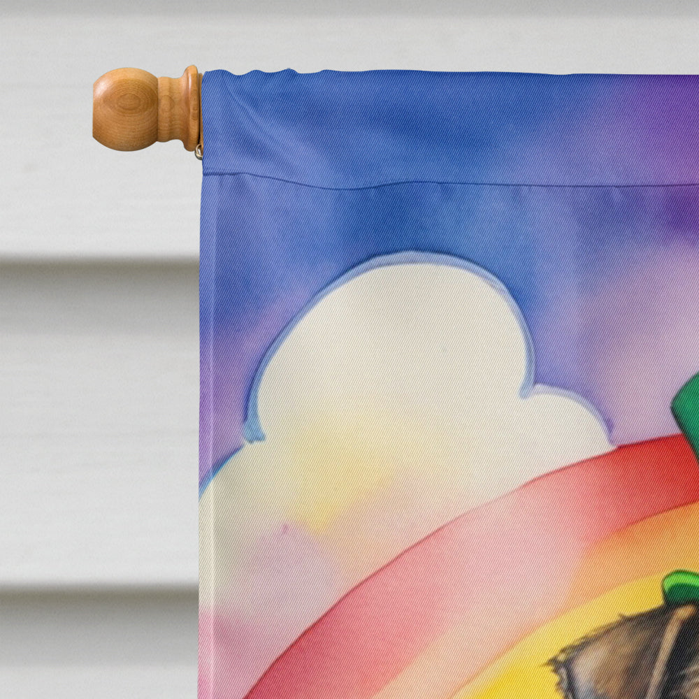 Border Terrier St Patrick's Day House Flag 28x40 Porch Sleeve Pole Decorative Outside Yard Banner Artwork Wall Hanging, Polyester
