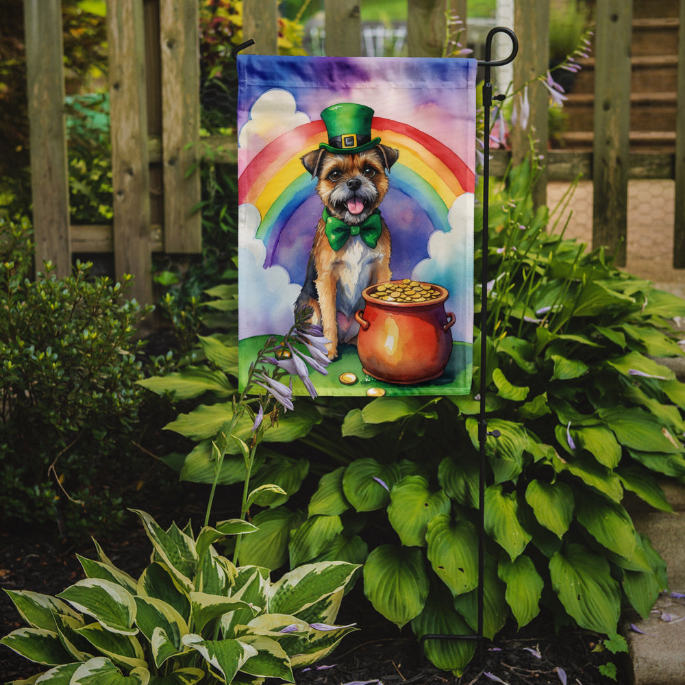 Border Terrier St Patrick's Day Garden Flag Mailbox Decorative Yard Banner Outside Patio Artwork for Flower Beds, Garden Size, Multicolor