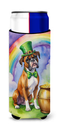 Boxer St Patrick's Day Slim Can Hugger , Insulated Foam Hugger for 12 oz Slim Cans, Beer Bottles & Water Bottles, Printed in USA
