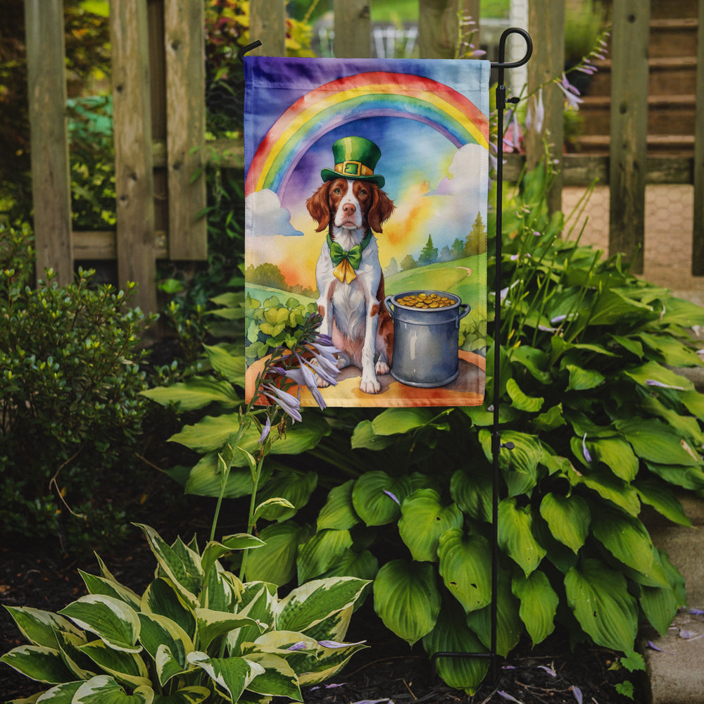 Brittany Spaniel St Patrick's Day Garden Flag Mailbox Decorative Yard Banner Outside Patio Artwork for Flower Beds, Garden Size, Multicolor