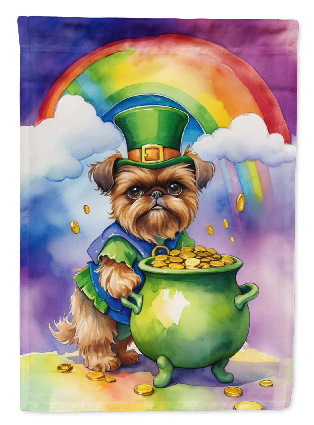 Brussels Griffon St Patrick's Day Garden Flag Mailbox Decorative Yard Banner Outside Patio Artwork for Flower Beds, Garden Size, Multicolor