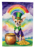 Chihuahua St Patrick's Day Garden Flag Mailbox Decorative Yard Banner Outside Patio Artwork for Flower Beds, Garden Size, Multicolor