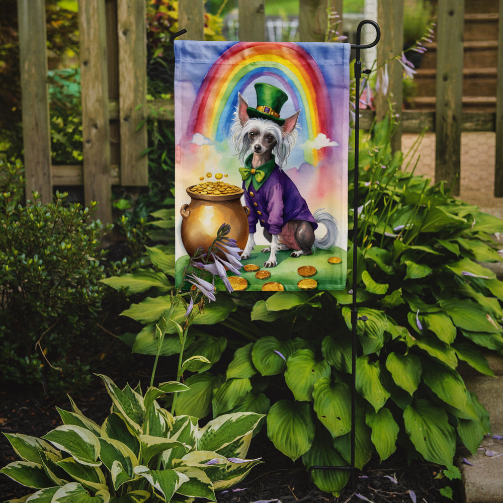 Chinese Crested St Patrick's Day Garden Flag Mailbox Decorative Yard Banner Outside Patio Artwork for Flower Beds, Garden Size, Multicolor