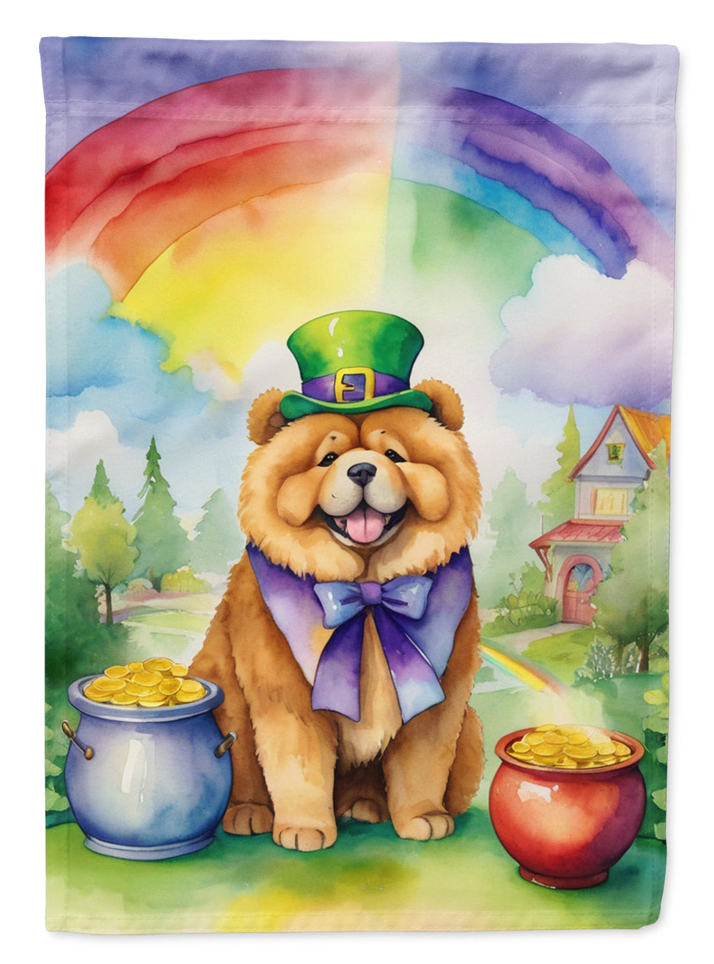 Chow Chow St Patrick's Day Garden Flag Mailbox Decorative Yard Banner Outside Patio Artwork for Flower Beds, Garden Size, Multicolor
