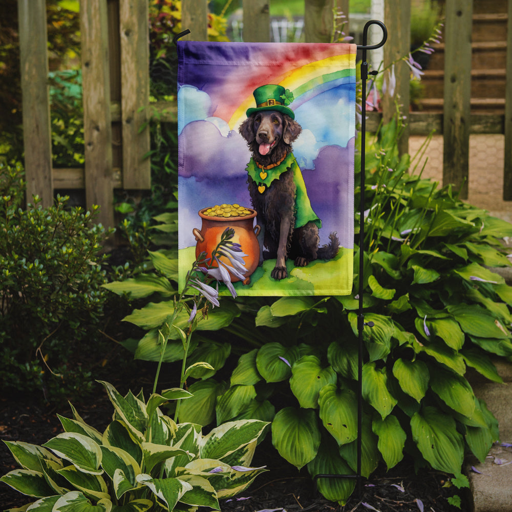 Curly-Coated Retriever St Patrick's Day Garden Flag Mailbox Decorative Yard Banner Outside Patio Artwork for Flower Beds, Garden Size, Multicolor