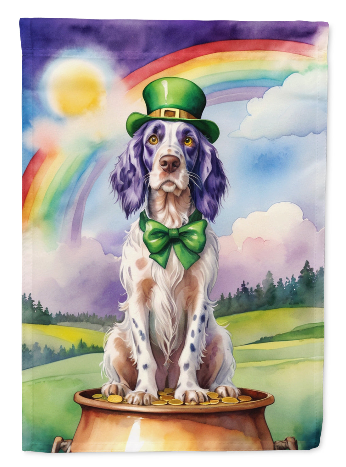 English Setter St Patrick's Day Garden Flag Mailbox Decorative Yard Banner Outside Patio Artwork for Flower Beds, Garden Size, Multicolor