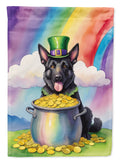 German Shepherd St Patrick's Day House Flag 28x40 Porch Sleeve Pole Decorative Outside Yard Banner Artwork Wall Hanging, Polyester