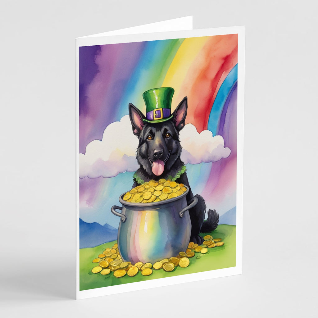 German Shepherd St Patrick's Day Greeting Cards Pack of 8 Blank Cards with Envelopes Whimsical A7 Size 5x7