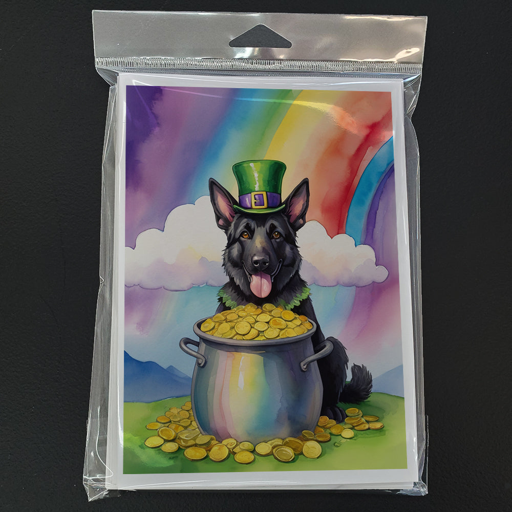 German Shepherd St Patrick's Day Greeting Cards Pack of 8 Blank Cards with Envelopes Whimsical A7 Size 5x7