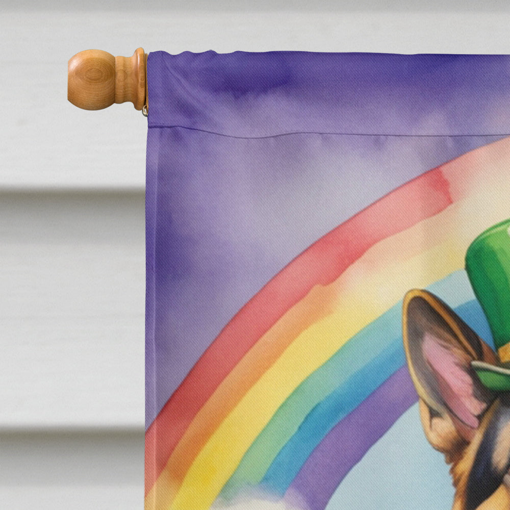 German Shepherd St Patrick's Day House Flag 28x40 Porch Sleeve Pole Decorative Outside Yard Banner Artwork Wall Hanging, Polyester